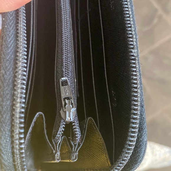 PRADA Logo Plate Long Wallet Tessuto Nylon Saffiano Leather Auth w/Card - Picture 17 of 17